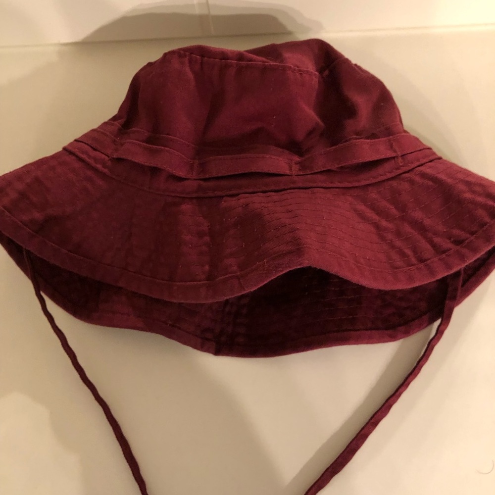 Red Bucket Hat with Adjustable Chin String/ Strap